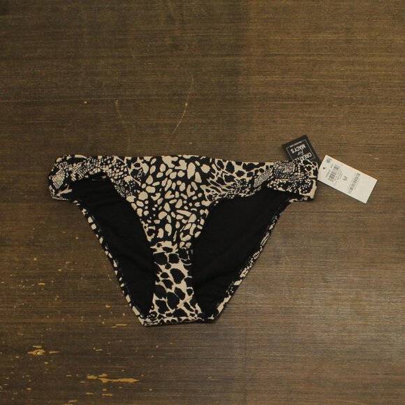 NWT Bar III Printed Side-Tab Hipster Bikini Bottom MBPM25501 Black Multi M - Picture 3 of 6